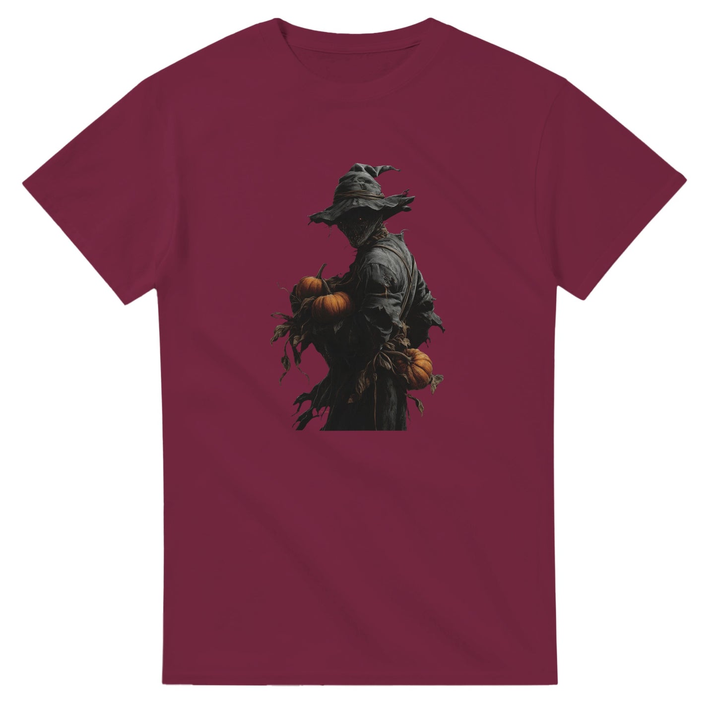 Spooky Pumpkin Scarecrow on a Heavyweight T-shirt