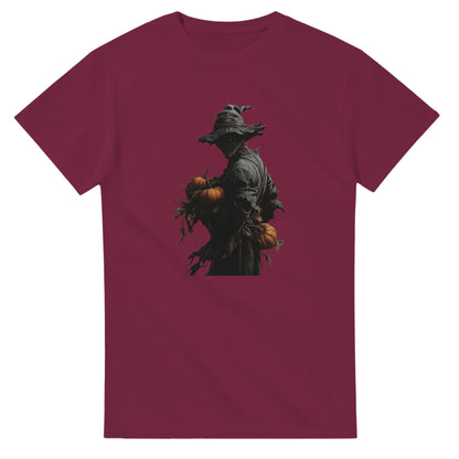 Spooky Pumpkin Scarecrow on a Heavyweight T-shirt