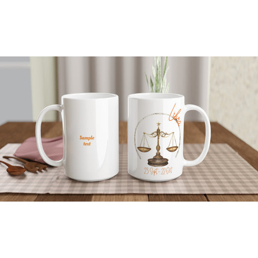 15oz ceramic mug libra scales personalized
