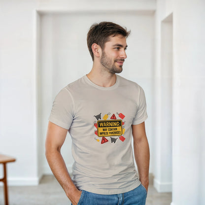 Warning May Contain Impulse Purchases heavyweight t-shirt mockup