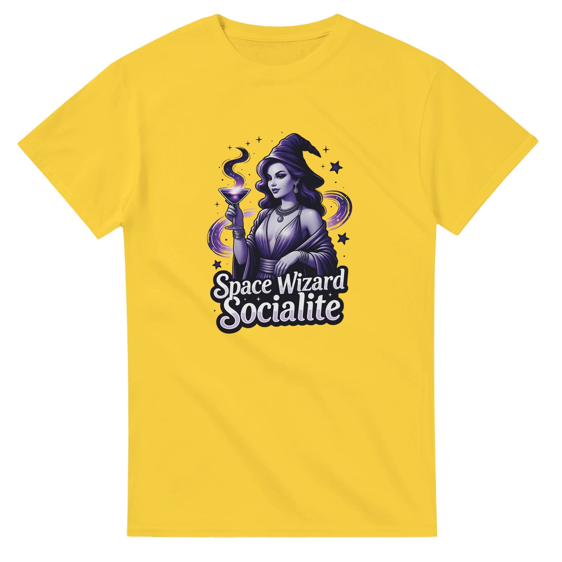 Space Wizard Socialite graphic design on a Heavyweight T-shirt