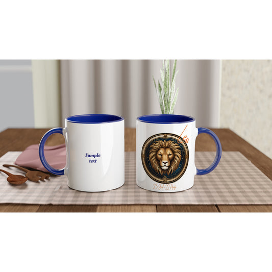 11oz ceramic mug with color inside leo lion personalized