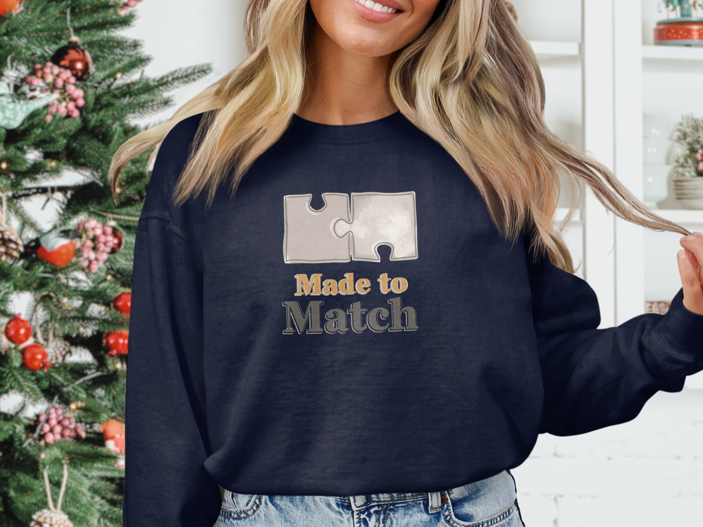 Made to Match Puzzle Piece Graphic Sweatshirt