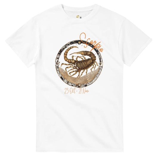 heavyweight crewneck t-shirt Astrology scorpio sting personalized
