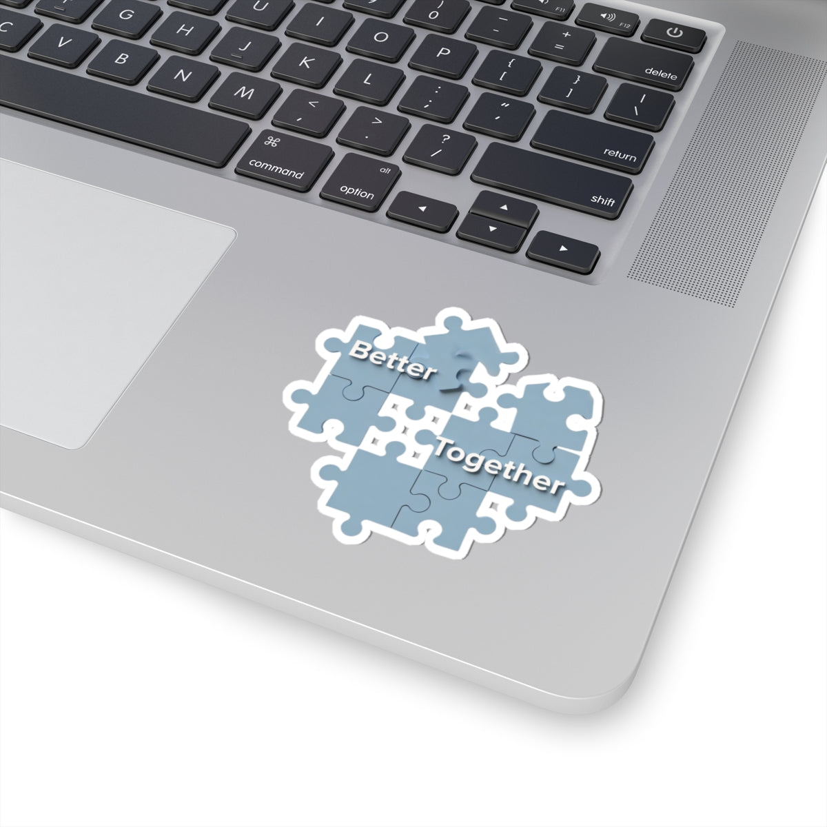 Better Together Puzzle Piece Design Laptop Sticker