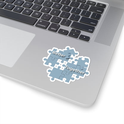 Better Together Puzzle Piece Design Laptop Sticker