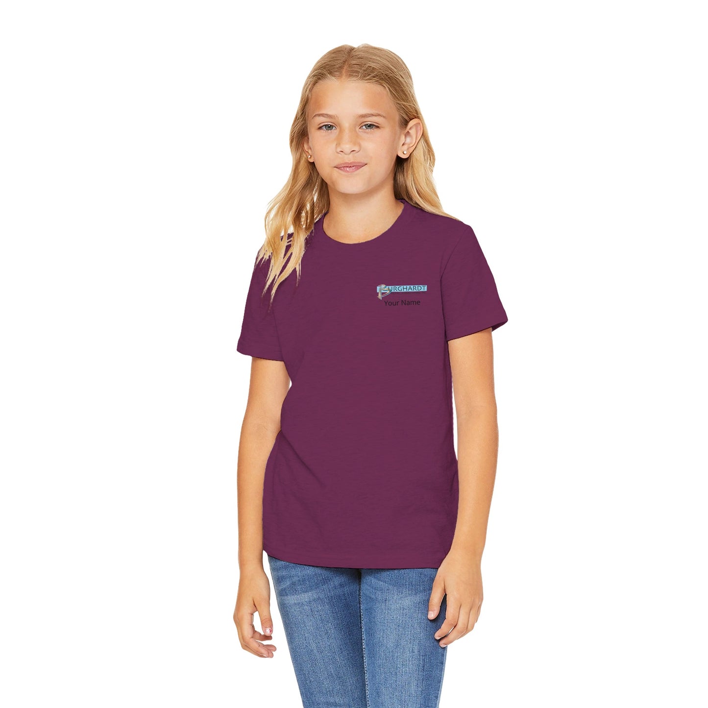 Burghardt Metal Fabricating, Inc., logo on a Premium Kids T-shirt