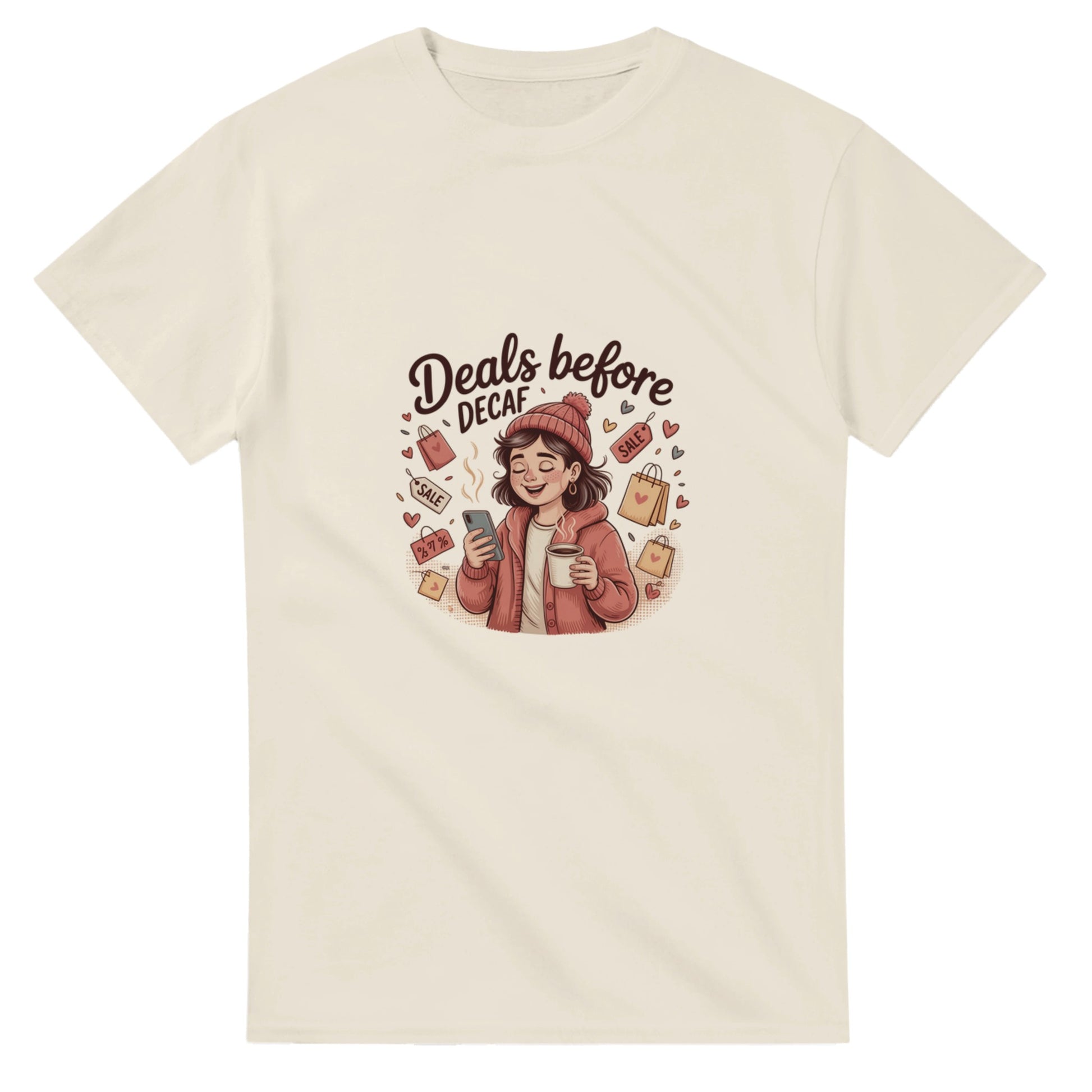 Deals Before Decaf heavyweight t-shirt mockup