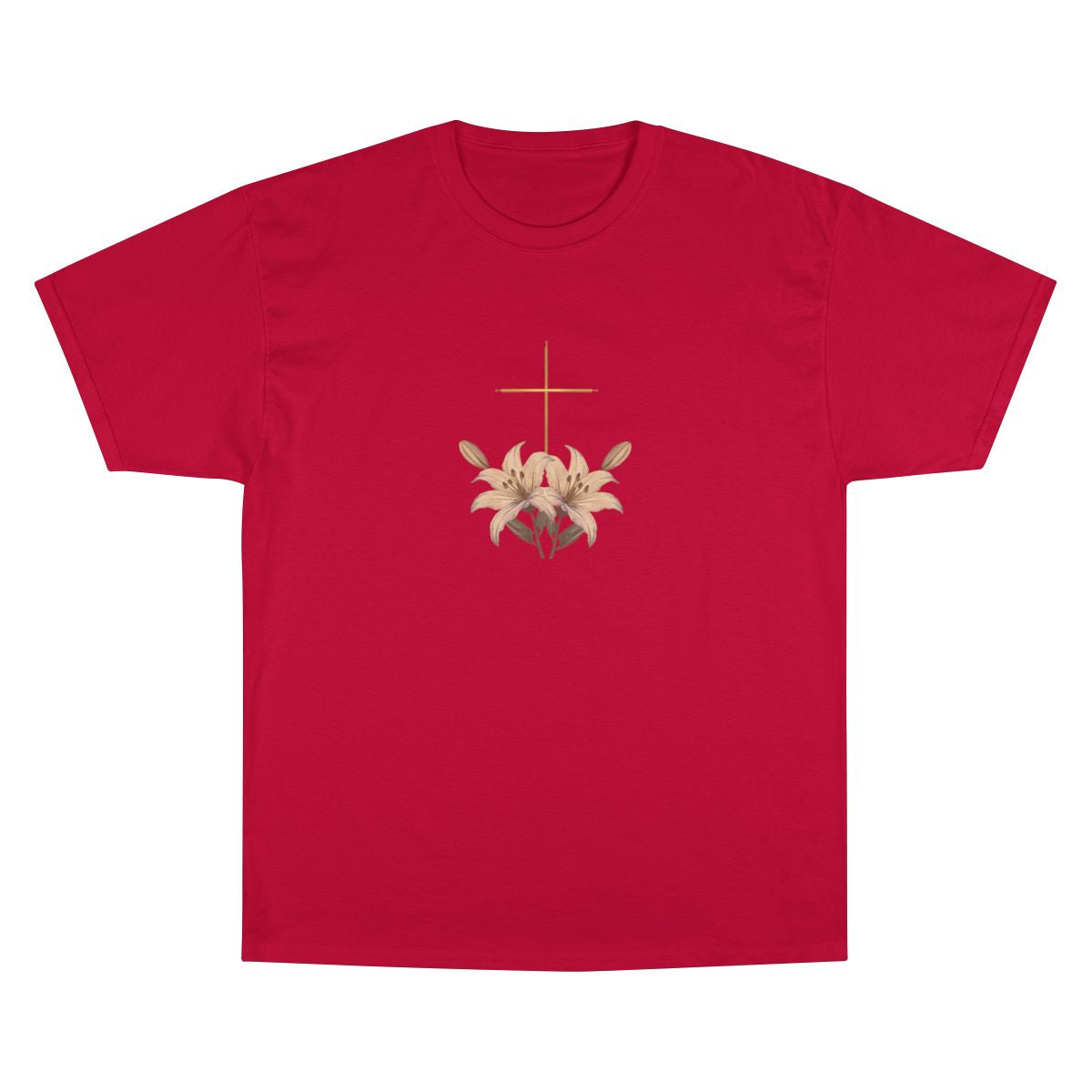 Red Golden Cross Lily Flowers Sacred Faith product type