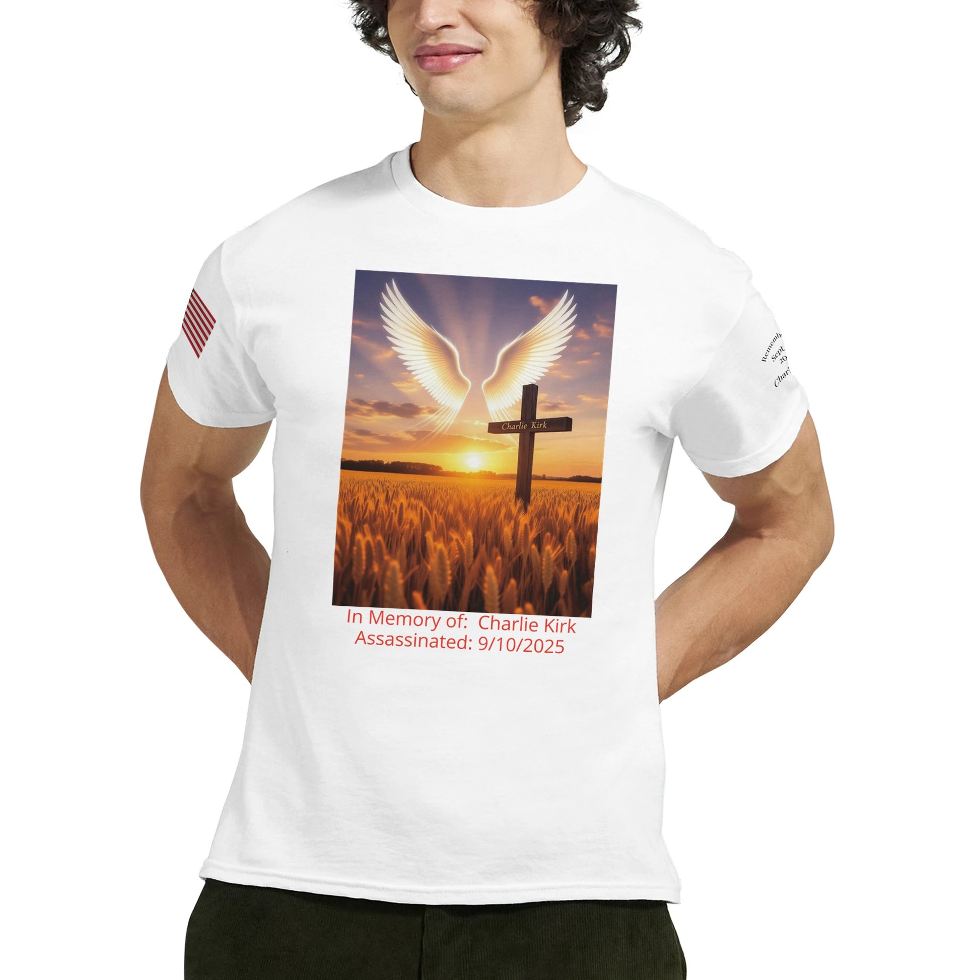 Charlie Kirk 'Lifted to Heaven' on a Heavyweight T-Shirt