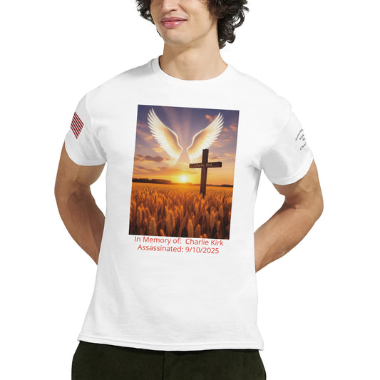 Charlie Kirk 'Lifted to Heaven' on a Heavyweight T-Shirt