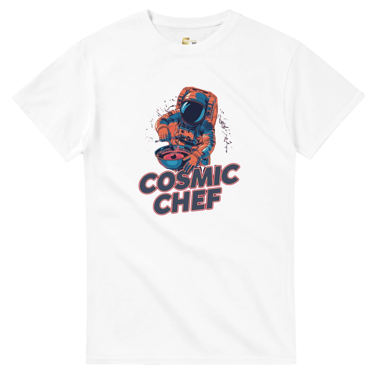Cosmic Chef Astronaut graphic design on a Heavyweight T-shirt