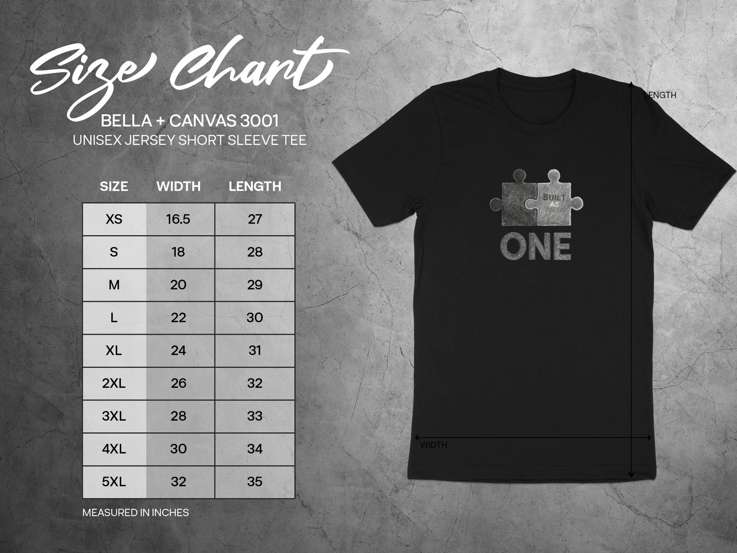 Built As One Puzzle Design Unisex Jersey Short Sleeve Tee