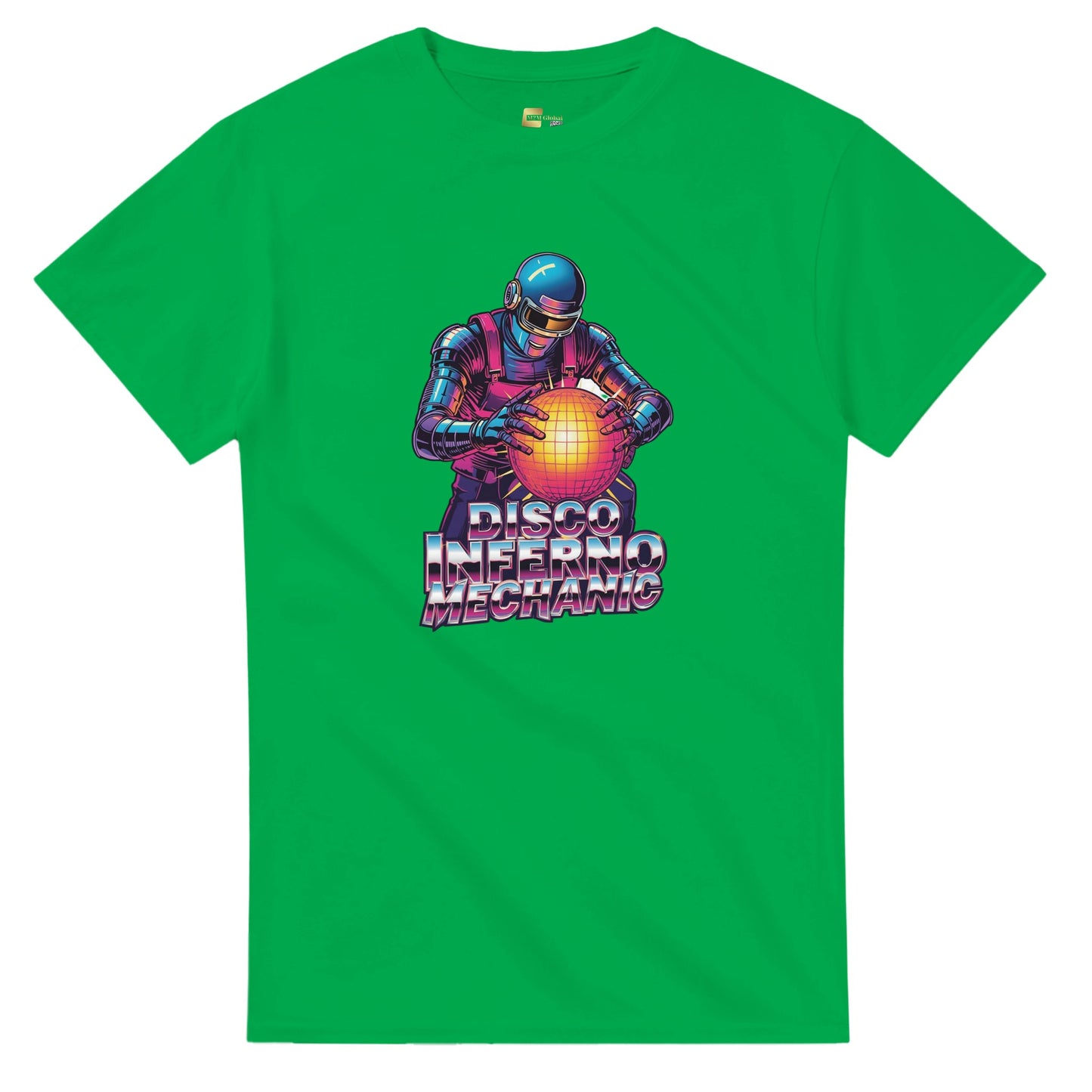 Disco Inferno Mechanic graphic design on a Heavyweight T-shirt
