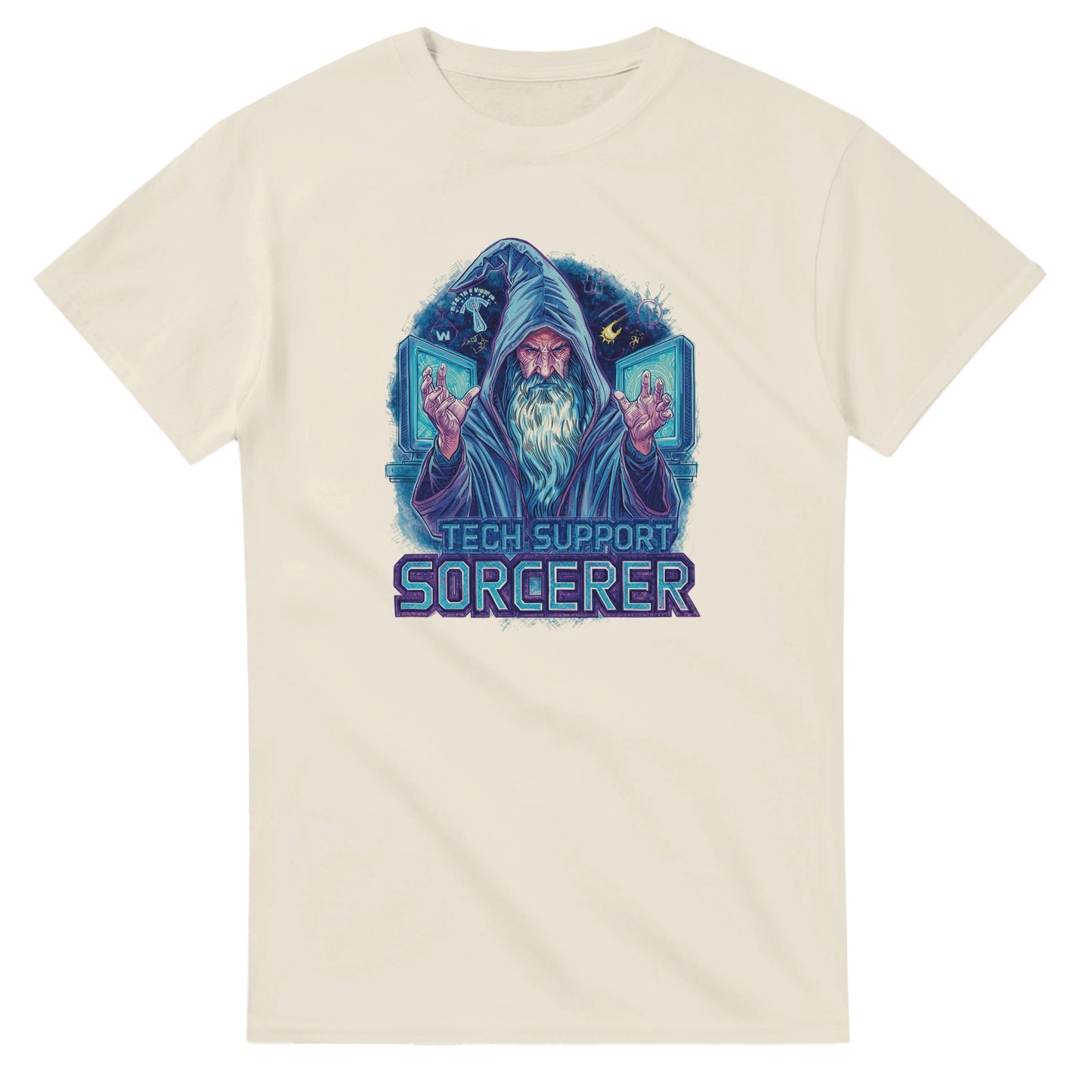 Tech Support Sorcerer graphic design on a Heavyweight T-shirt