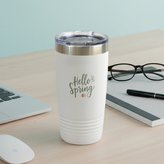 Hello Spring Travel Tumbler with Lid for Hot or Cold Drinks