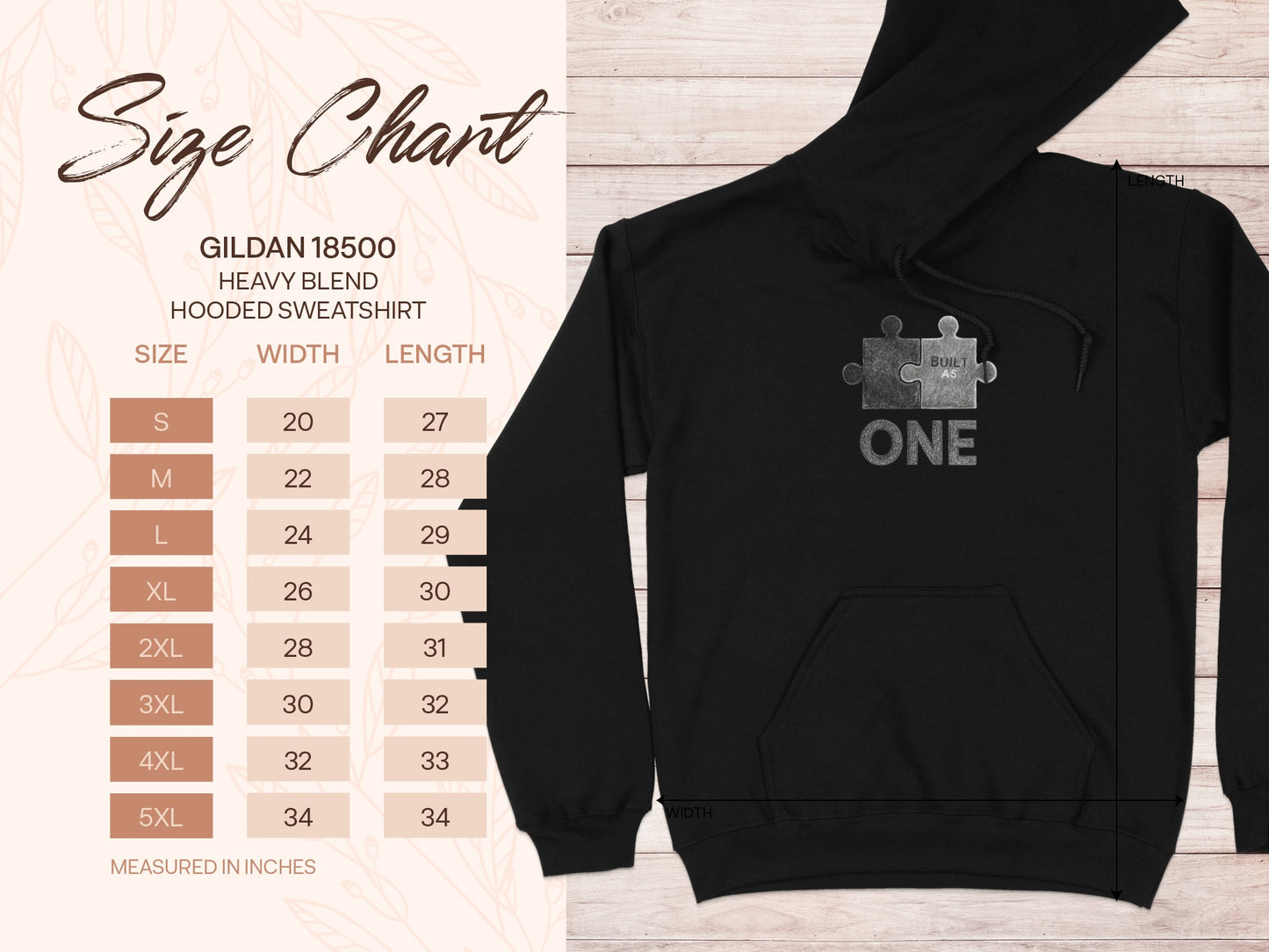 Built As One Puzzle Graphic Hooded Sweatshirt Product