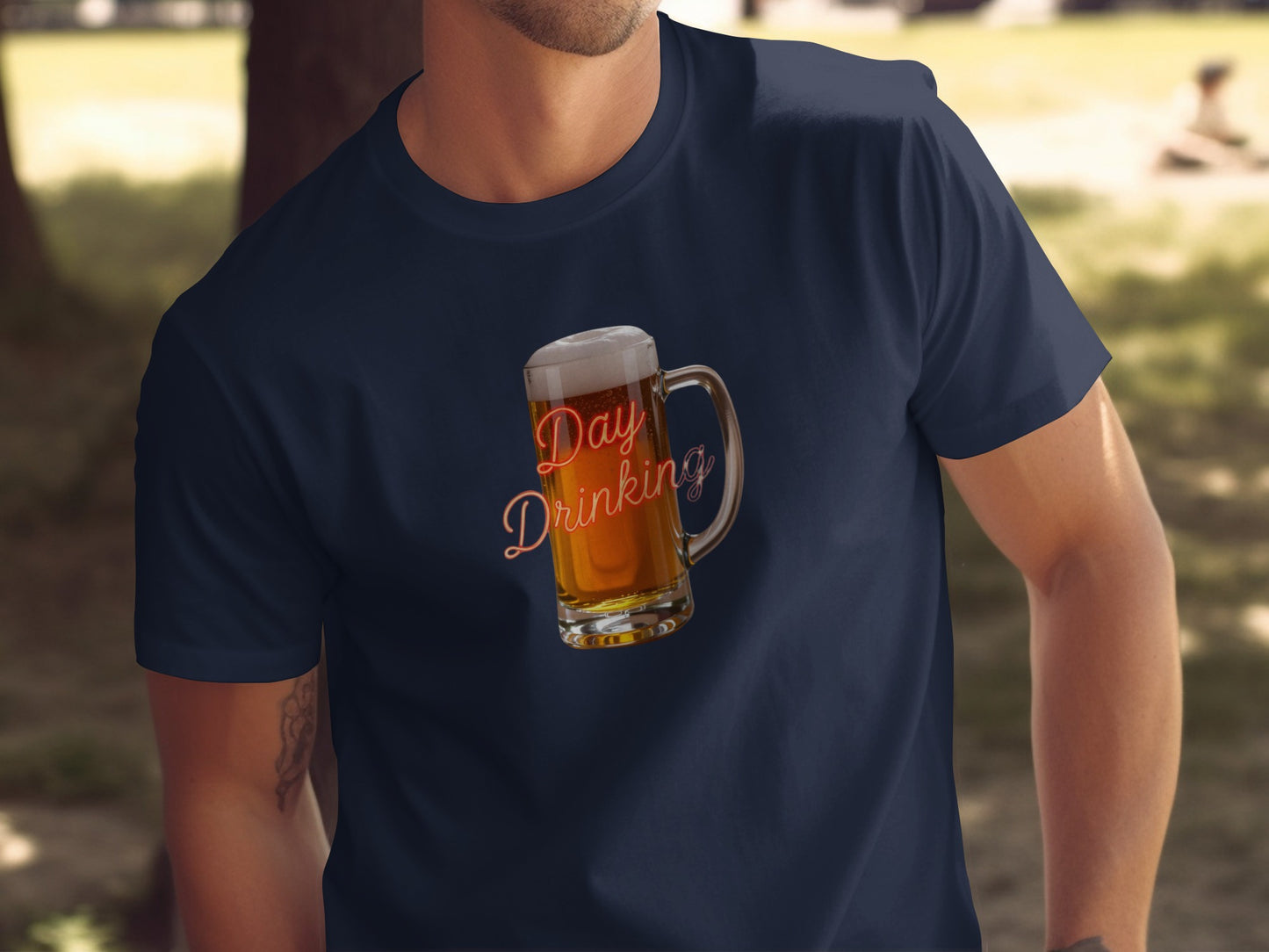 Day Drinking Beer Mug Graphic T-Shirt for Casual Wear