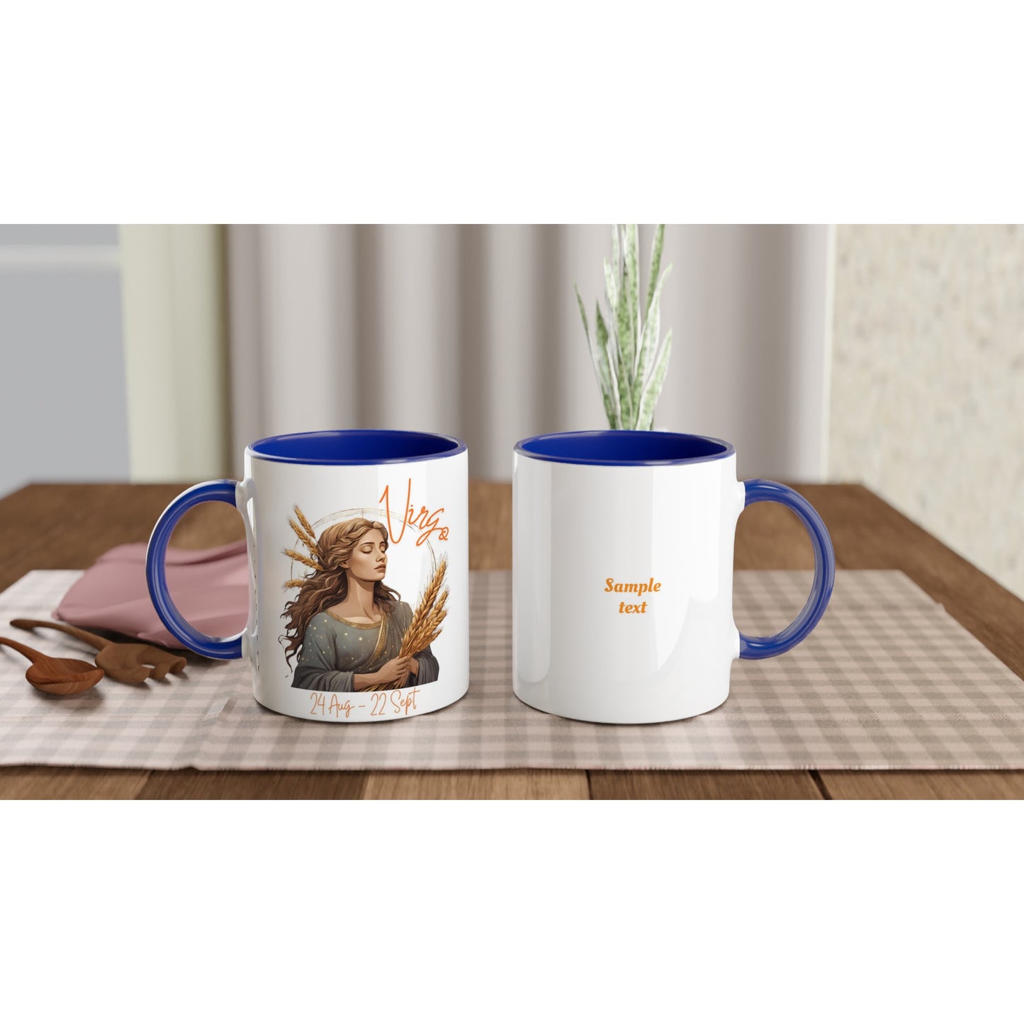 Virgo Harvester on an 11oz Ceramic Mug with Color Inside