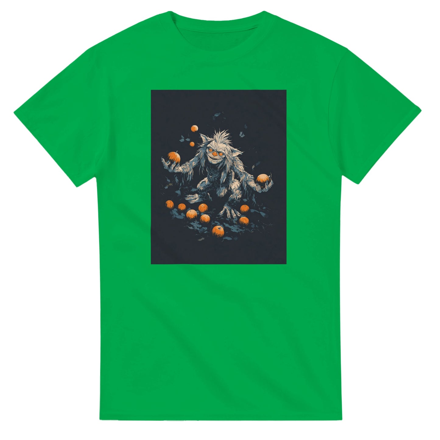 Mischievous Pumpkin Goblin on a Heavyweight T-shirt