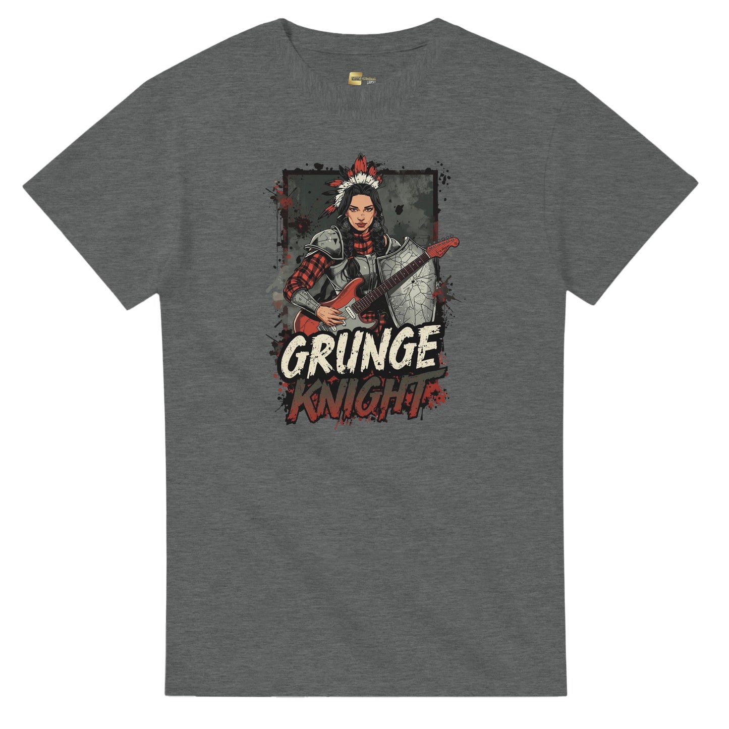 Grunge Knight graphic design on a Heavyweight T-shirt