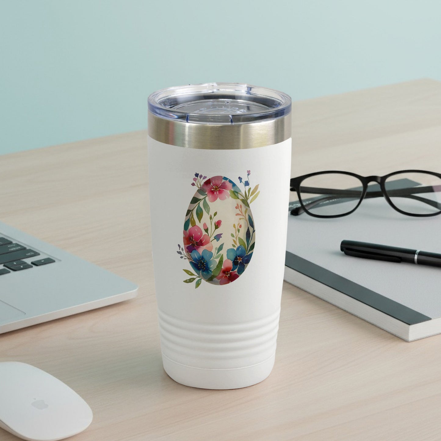 Floral Egg Design Insulated Travel Mug Tumbler Product