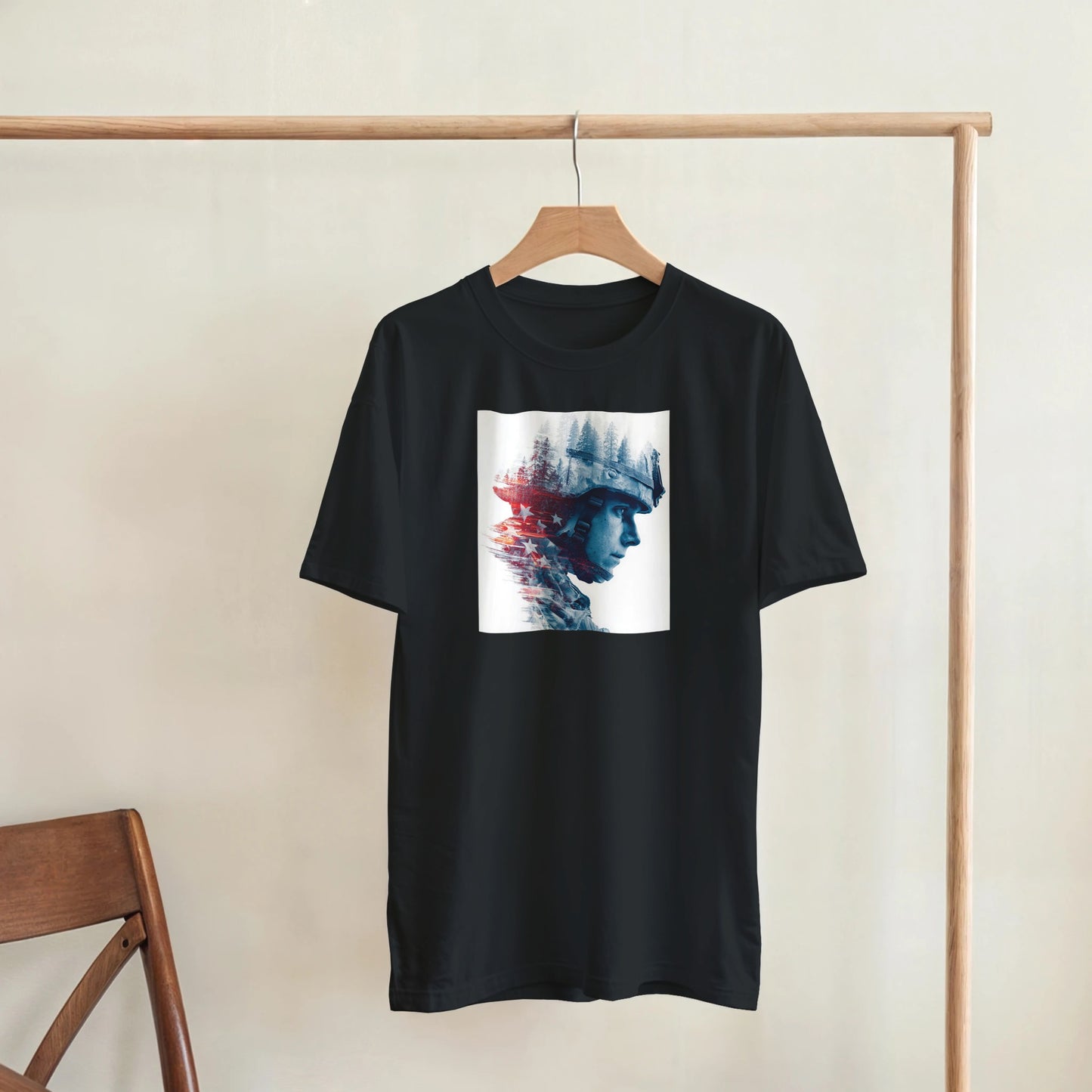 Patriotic Forest Spirit on a heavyweight t-shirt