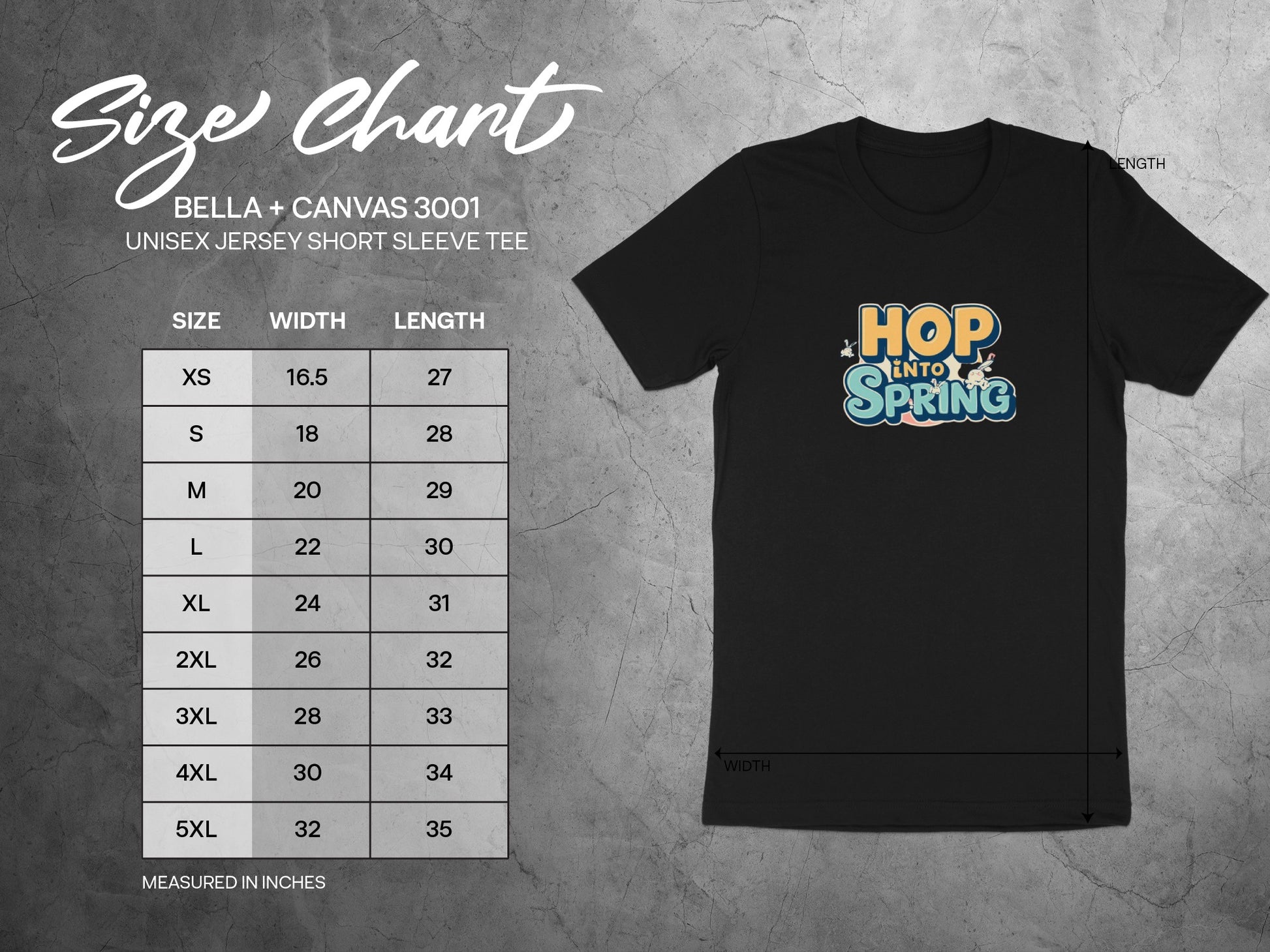 HOP INTO SPRING UNISEX JERSEY SHORT SLEEVE TEE product type
Hop Into Spring, Spring Tee, Easter Shirt, Rabbit Design, Unisex Tee, Jersey Tee, Short Sleeve, Bella Canvas, Bella Canvas 3001, Graphic Tee, Black Shirt, Apparel, Clothing, Seasonal Tee, Bunny Graphic, Cute Shirt, Novelty Tee, Printed Tee, Adult Tee, T-Shirt