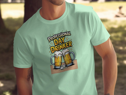 Professional Day Drinker Funny Beer Themed Shirt