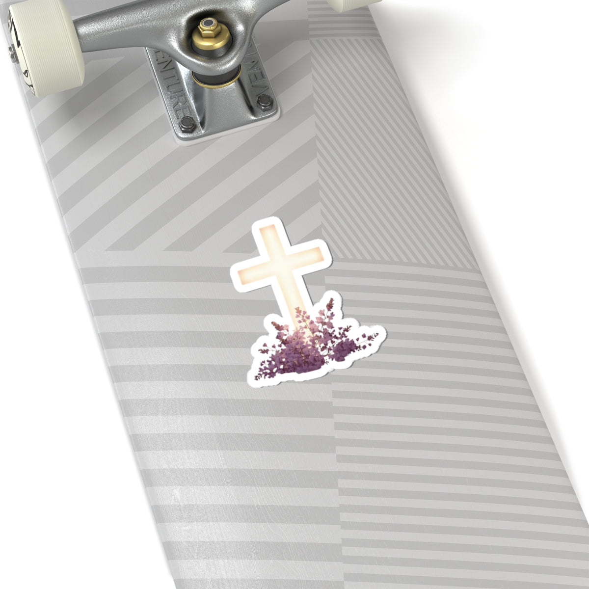 Radiant Cross Purple Flowers Decal Sticker product type