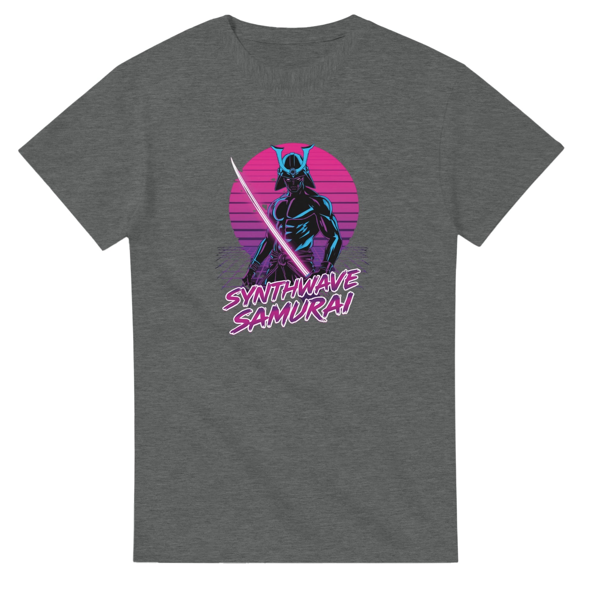 Synthwave Samurai graphic design on a Heavyweight T-shirt