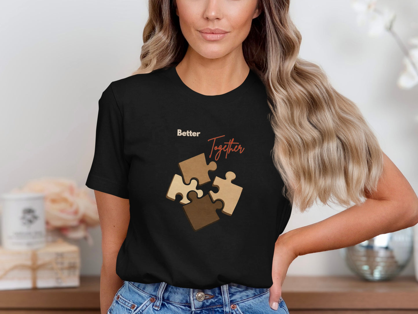 Better Together Puzzle Graphic T-Shirt Casual Wear