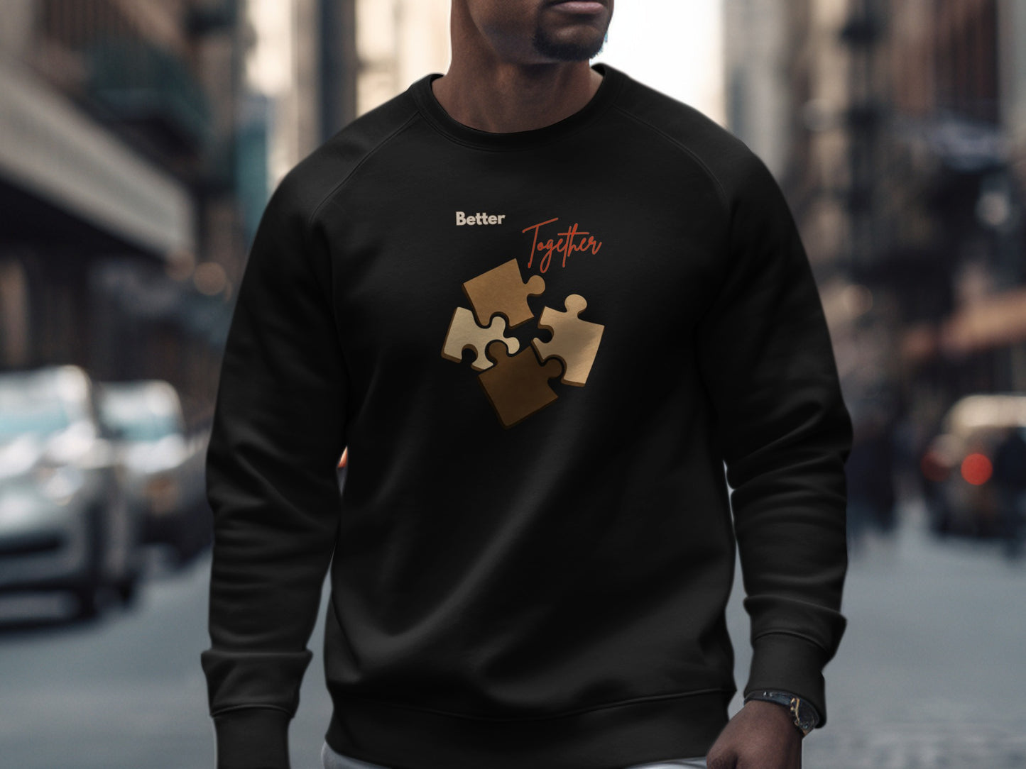 Better Together Puzzle Piece Design Sweatshirt