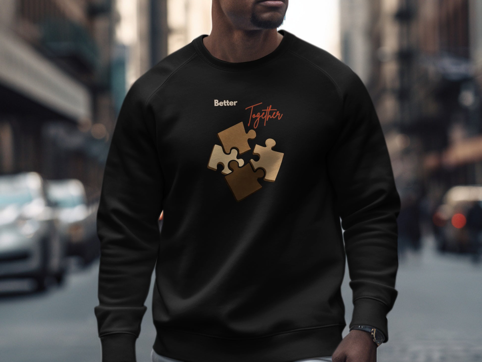 Better Together Puzzle Piece Design Sweatshirt