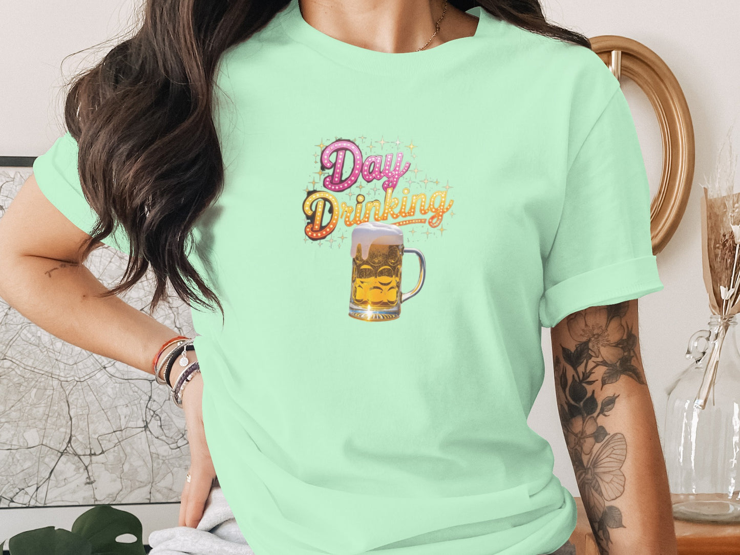 Day Drinking Graphic Tee Fun Casual Wear Shirt