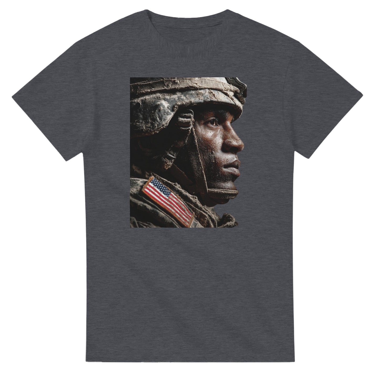 Patriotic Grit and Style on a heavyweight t-shirt