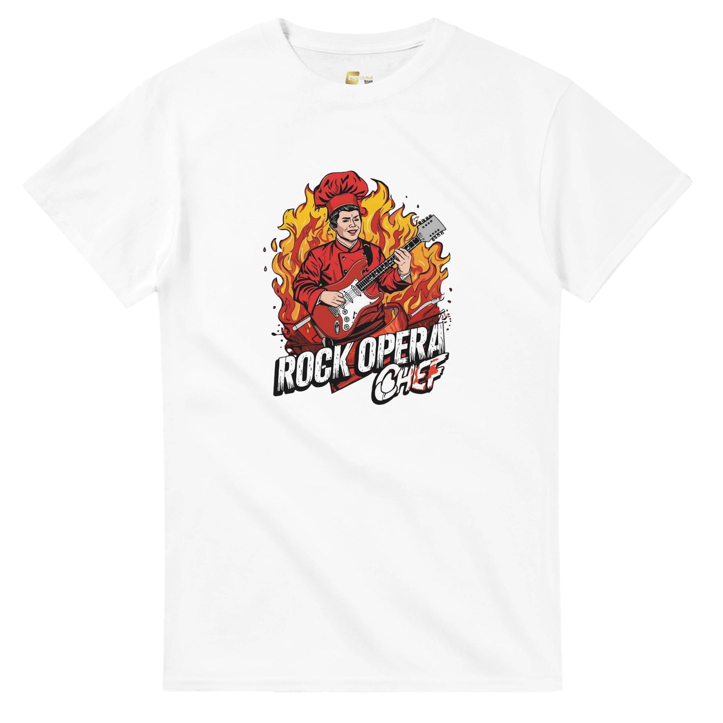 Rock Opera Chef graphic design on a Heavyweight T-shirt