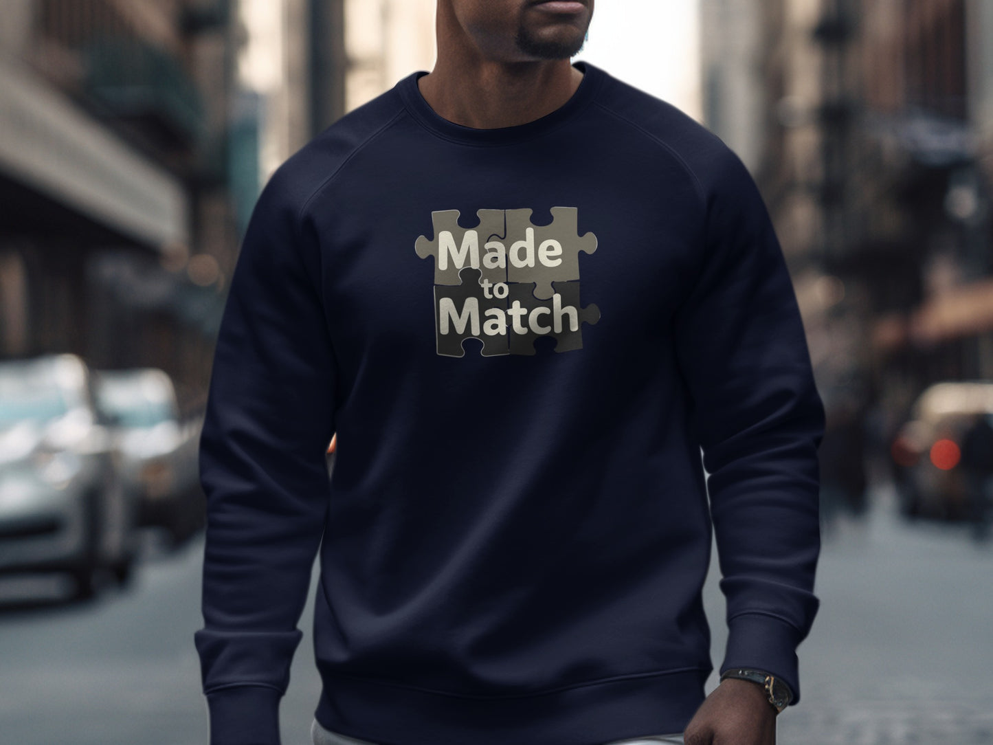Made to Match Puzzle Piece Design Sweatshirt