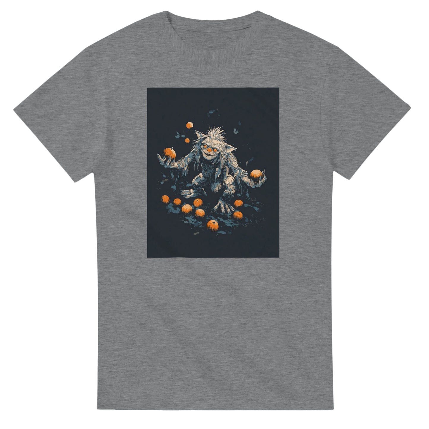 Mischievous Pumpkin Goblin on a Heavyweight T-shirt