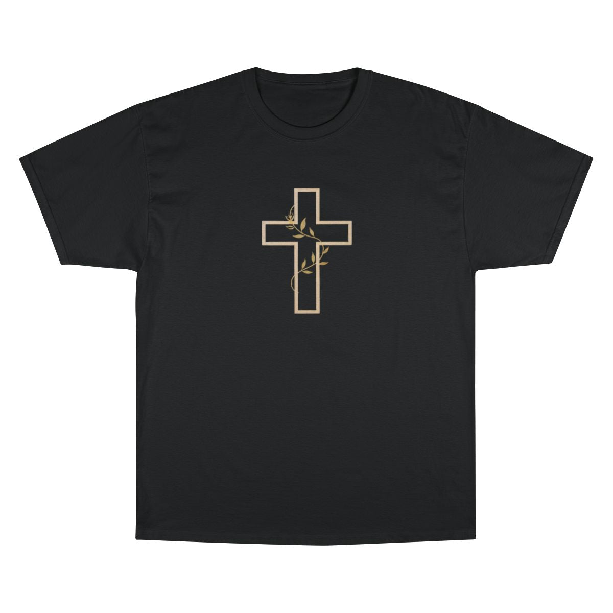 Black Christian Cross Olive Branch Image t-shirt