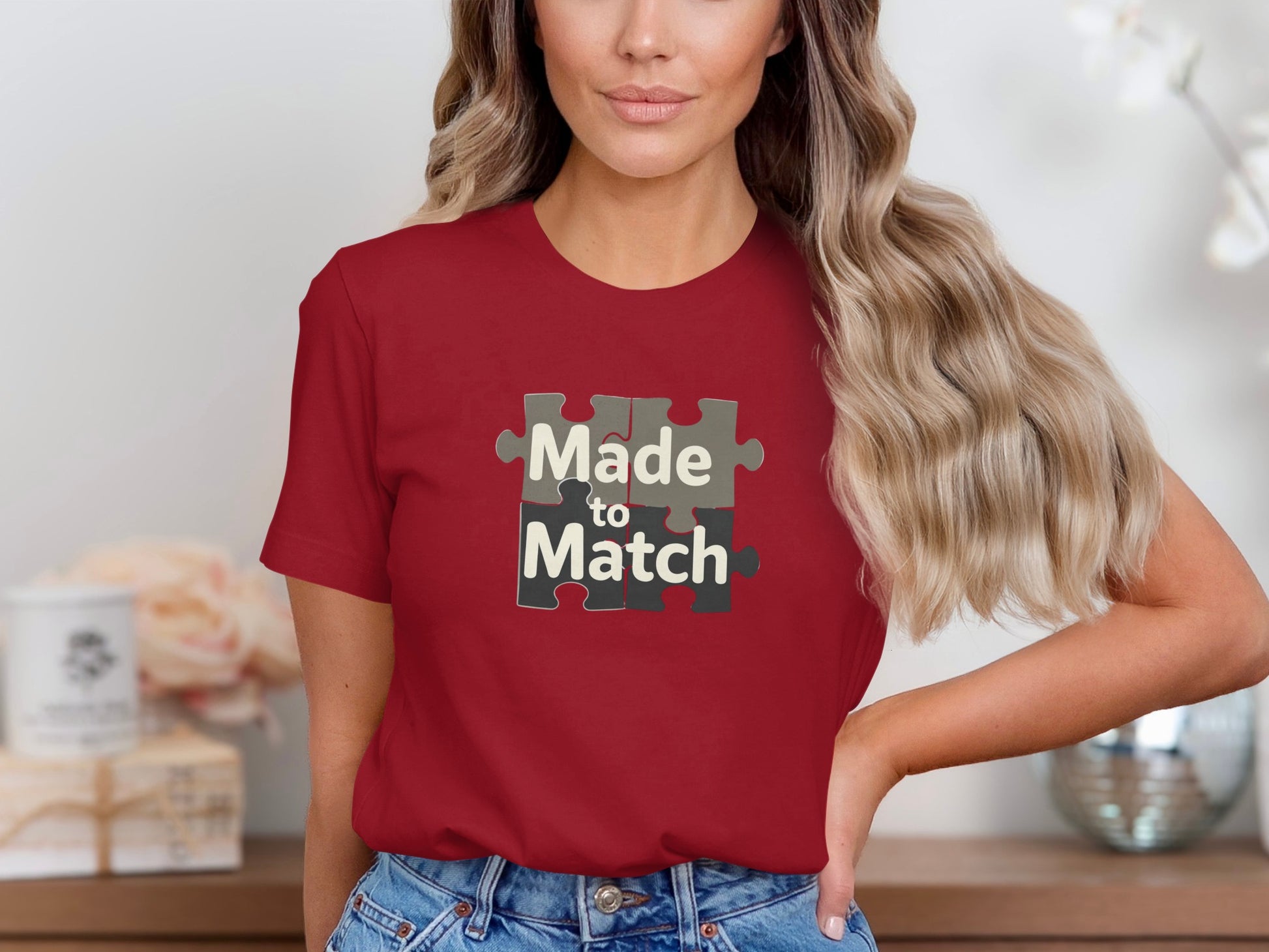 Made to Match Puzzle Design Graphic Tee