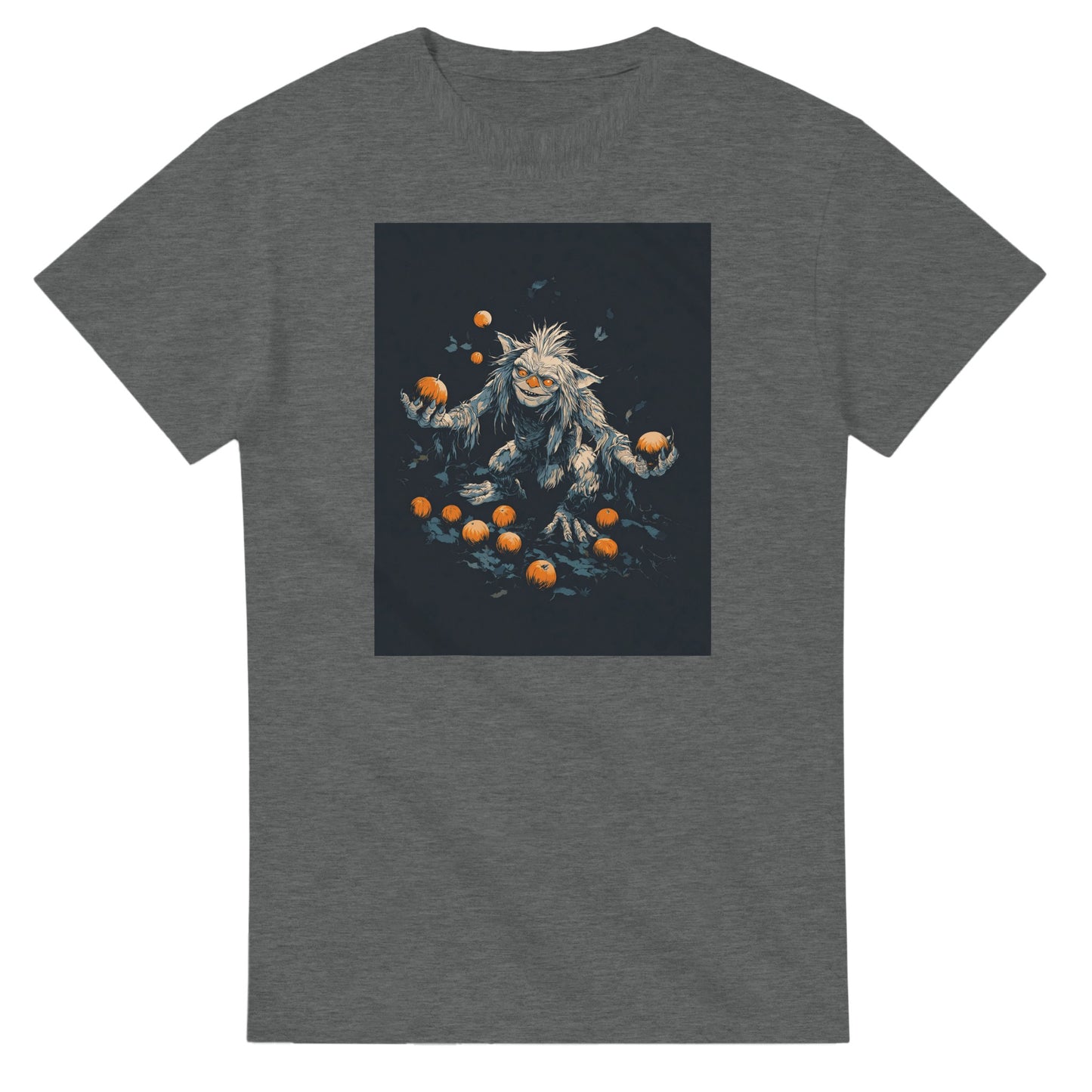Mischievous Pumpkin Goblin on a Heavyweight T-shirt