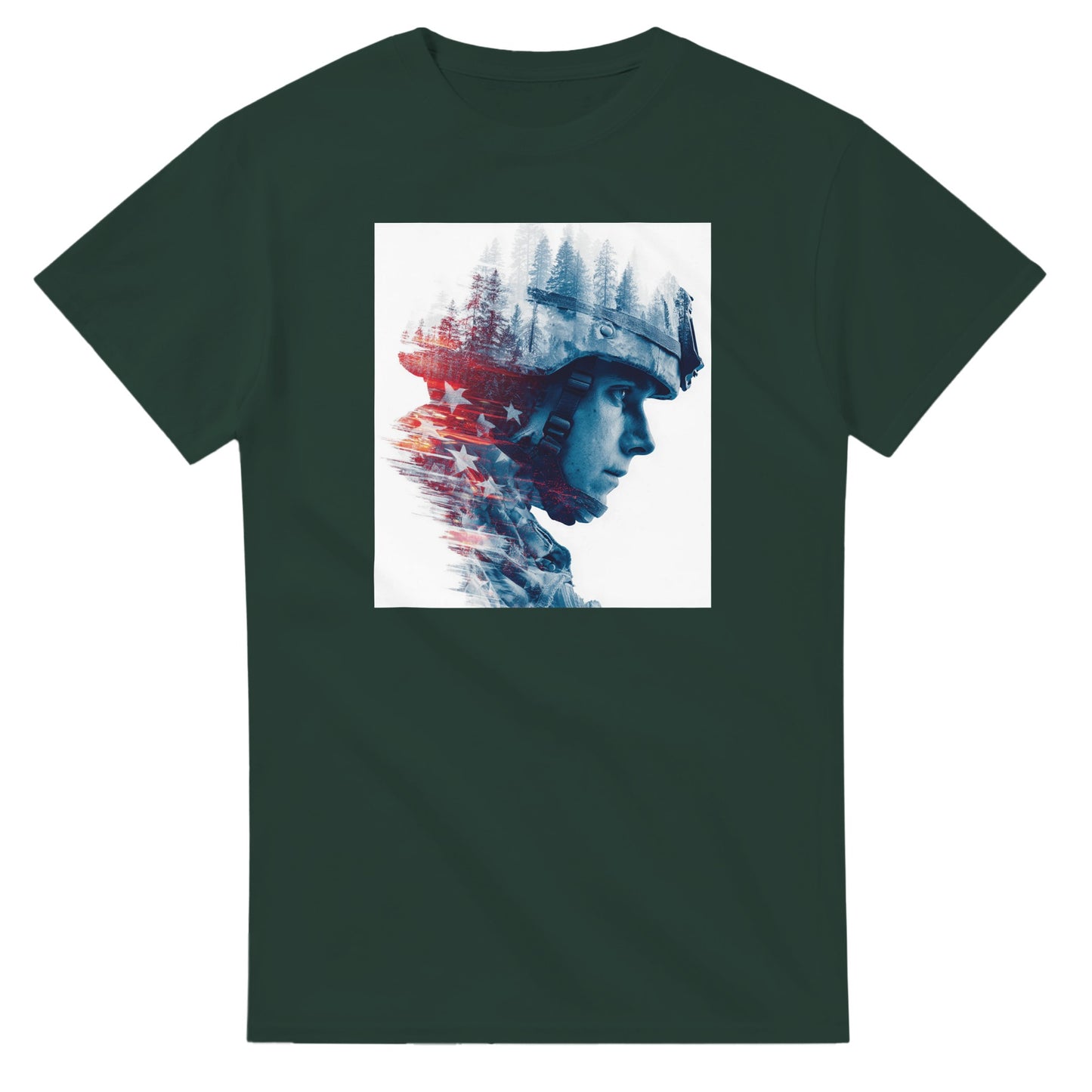 Patriotic Forest Spirit on a heavyweight t-shirt