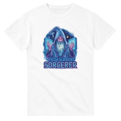 Tech Support Sorcerer graphic design on a Heavyweight T-shirt