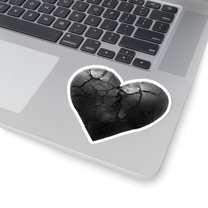 Cracked Black Heart Design Laptop Sticker for Decoration