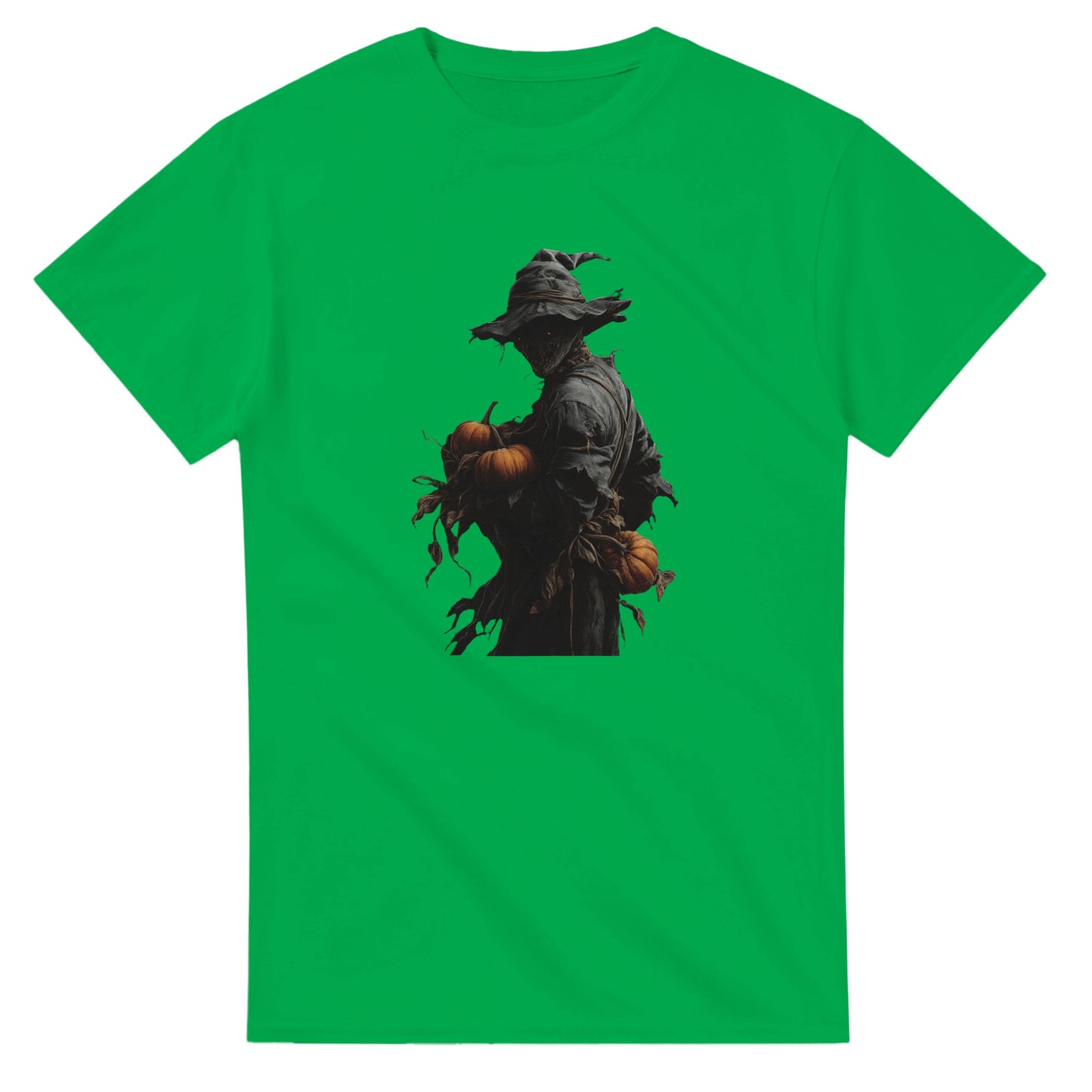 Spooky Pumpkin Scarecrow on a Heavyweight T-shirt
