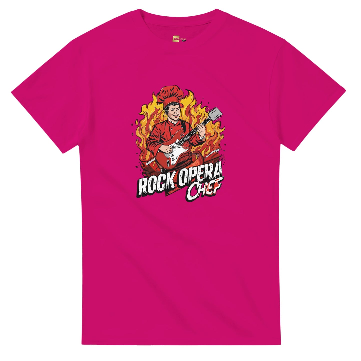 Rock Opera Chef graphic design on a Heavyweight T-shirt