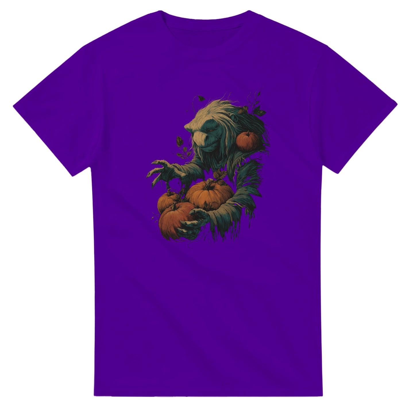 Forest Creature with Pumpkins on a Heavyweight T-shirt