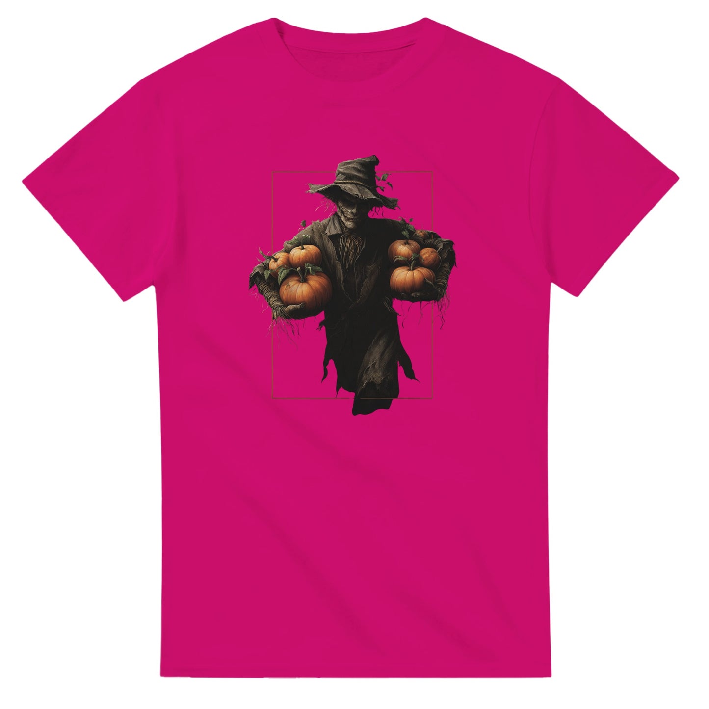 Spooky Harvest Scarecrow on a Heavyweight T-shirt