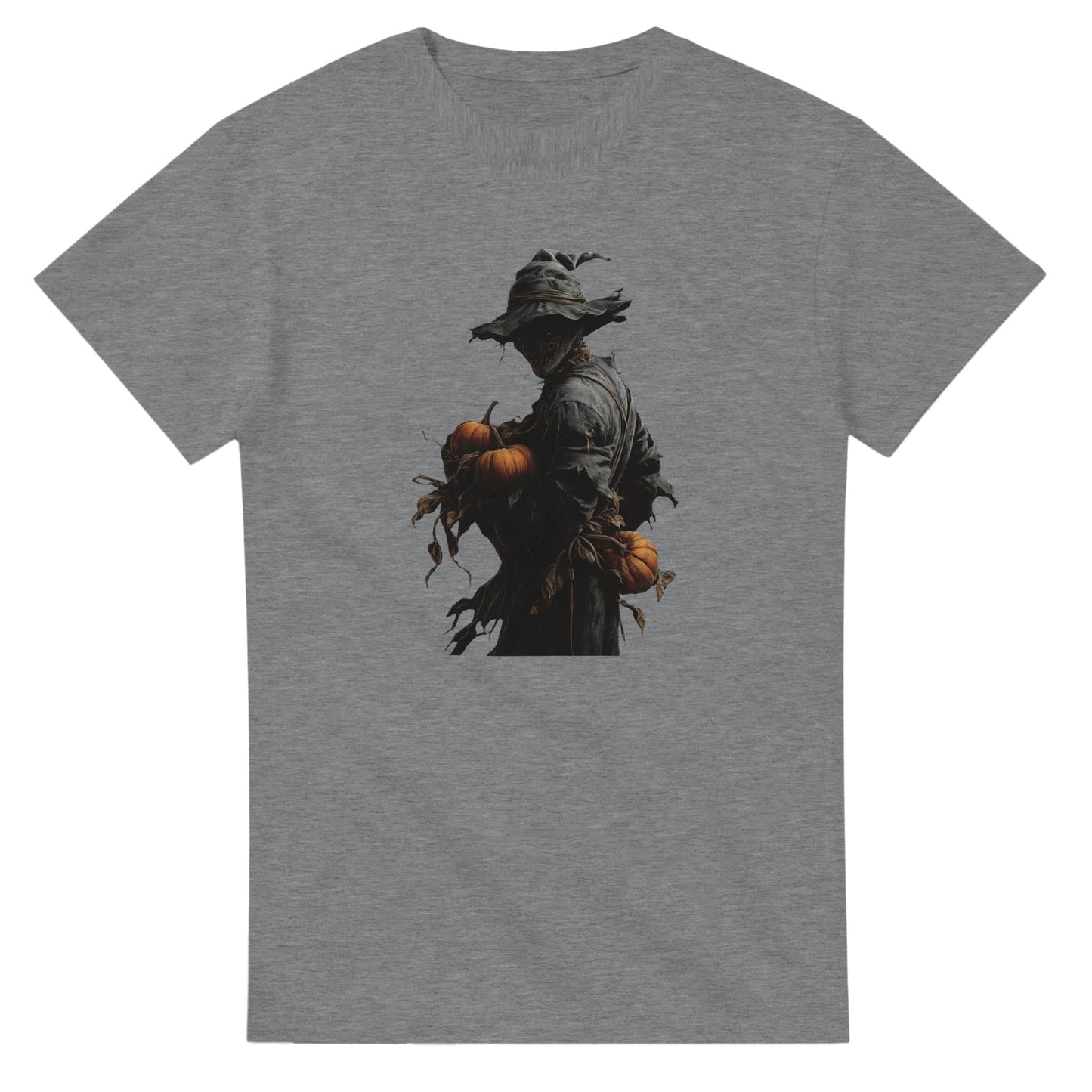 Spooky Pumpkin Scarecrow on a Heavyweight T-shirt